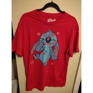 Lilo & Stitch Kisses Tee Shirt Large Casual Lightweight